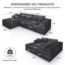 Canapé Modulaire Velours Côtelé — Combinaison Libre