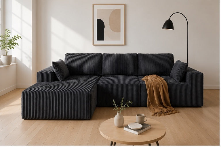 Canapé Modulable Velours — Couleur Anthracite