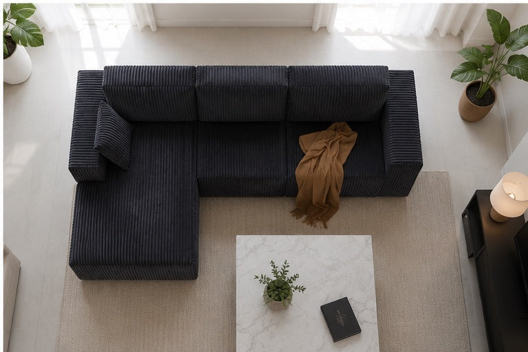 Canapé Modulable Velours — Couleur Anthracite